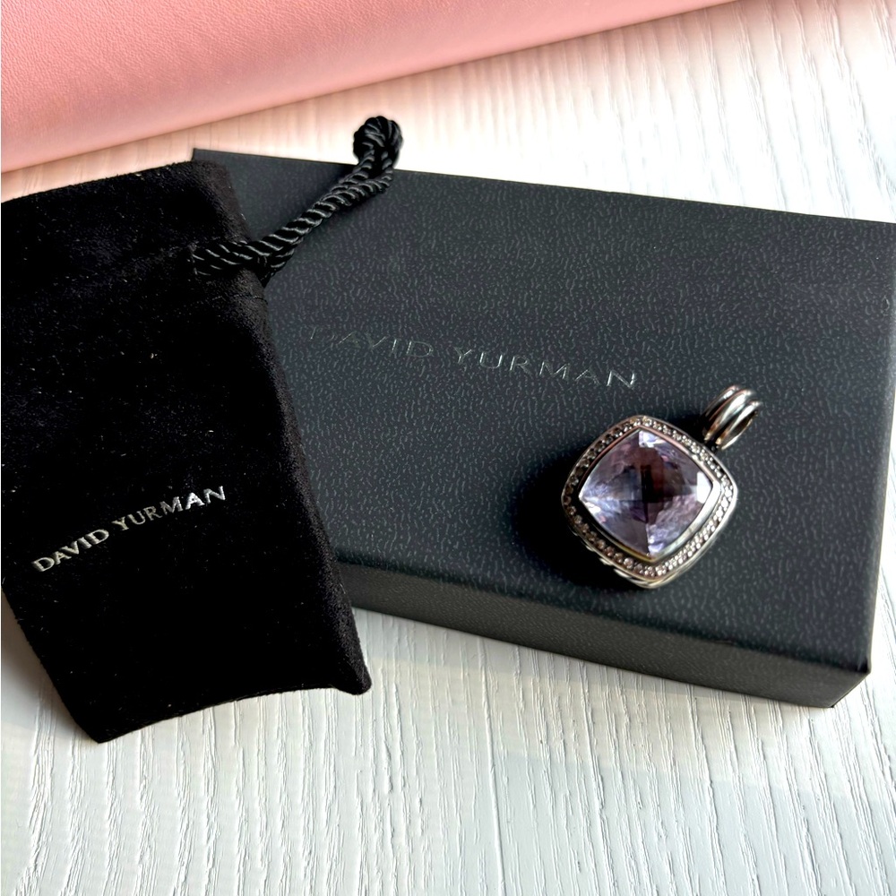 David Yurman Albion 14mm Lavender Amethyst Diamond Pendant Enhancer